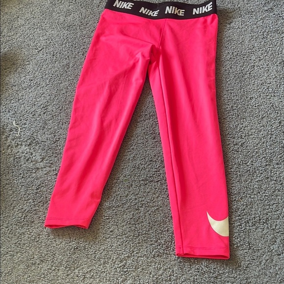 Nike Pink Athletic Leggings with Swoosh Logo - Picture 2 of 5